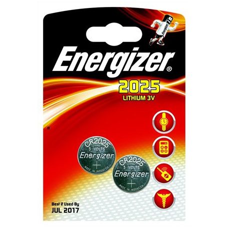 ENERGIZER Gombelem, CR2025, 2 db, ENERGIZER