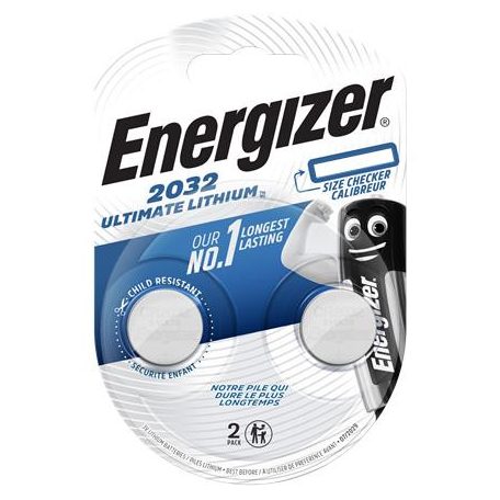 ENERGIZER Gombelem, CR2032, 2 db, színjelző, ENERGIZER "Ultimate Lithium Performance"