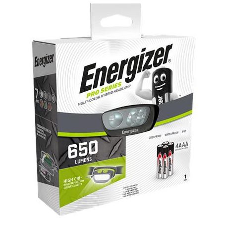 ENERGIZER Fejlámpa, LED, 4xAAA, ENERGIZER „Pro Series Multicolor”
