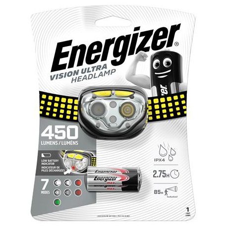 ENERGIZER Fejlámpa, 4 LED, 3xAAA, ENERGIZER "Vision Ultra"