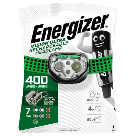 ENERGIZER Fejlámpa, 4 LED, beépített akku, ENERGIZER "Vision Ultra"