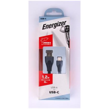 ENERGIZER USB kábel, USB-A - USB-C, 1,2m, ENERGIZER, fekete