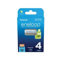  PANASONIC Tölthető elem, AAA mikro, 4x800 mAh Ni-MH, PANASONIC "Eneloop"