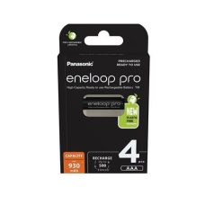   PANASONIC Tölthető elem, AAA mikro, 4x930 mAh Ni-MH, PANASONIC "Eneloop Pro"