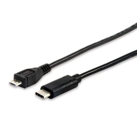 EQUIP Átalakító kábel, USB-C-USB MicroB 2.0, 1m, EQUIP