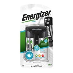   ENERGIZER Elemtöltő, AA ceruza/AAA mikro, 4x2000 mAh AA (előtöltött), kijelzővel, ENERGIZER "Pro"