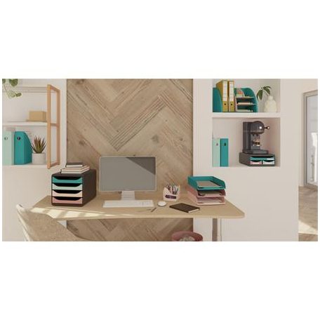 EXACOMPTA Irattálca, műanyag, EXACOMPTA "COMBO Styli Skandi", rózsaszín