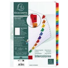 EXACOMPTA Regiszter, karton, A4, 1-31, EXACOMPTA, fehér