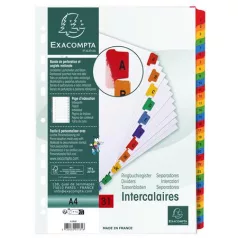 EXACOMPTA Regiszter, karton, A4, 1-31, EXACOMPTA, fehér