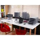 EXACOMPTA Irattálca, műanyag, A4+, EXACOMPTA "Office", áttetsző szürke