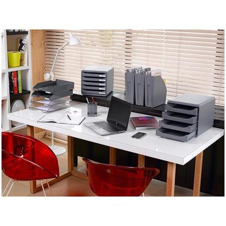 EXACOMPTA Irattálca, műanyag, A4+, EXACOMPTA "Office", áttetsző szürke