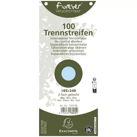EXACOMPTA Elválasztó csÍk, karton, 105x240 mm, EXACOMPTA, világoskék