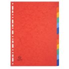 EXACOMPTA Regiszter, karton, A4, 12 részes, EXACOMPTA, színes