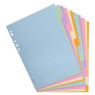 EXACOMPTA Regiszter, karton, A4, 12 részes, EXACOMPTA, pasztell színek