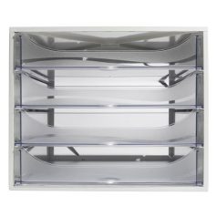   EXACOMPTA Irattároló, műanyag, 4 fiókos, EXACOMPTA "Ecobox Office", szürke-áttetsző