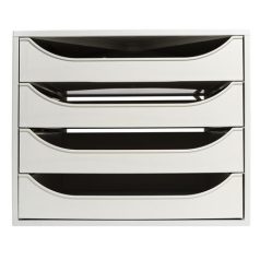   EXACOMPTA Irattároló, műanyag, 4 fiókos, EXACOMPTA "Ecobox Office", szürke-szürke