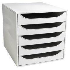   EXACOMPTA Irattároló, műanyag, 5 fiókos, EXACOMPTA "Ecobox Office", szürke