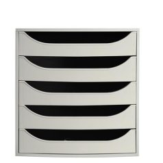   EXACOMPTA Irattároló, műanyag, 5 fiókos, EXACOMPTA "Ecobox Office", szürke