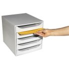 EXACOMPTA Irattároló, műanyag, 5 fiókos, EXACOMPTA "Ecobox Office", szürke