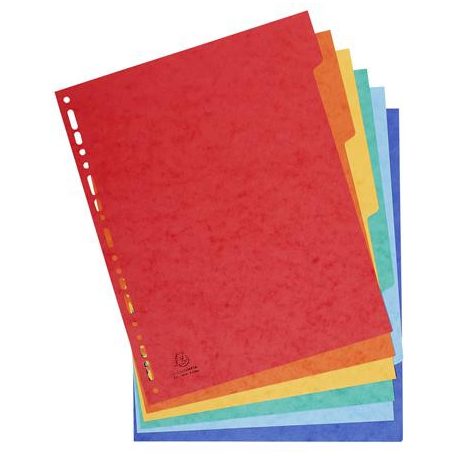 EXACOMPTA Regiszter, karton, A4+, 6 részes, EXACOMPTA, színes