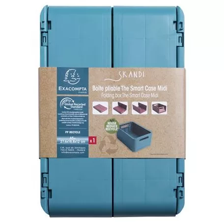 EXACOMPTA Tárolódoboz, A5+, összecsukható, EXACOMPTA "Skandi", nyugodt kék