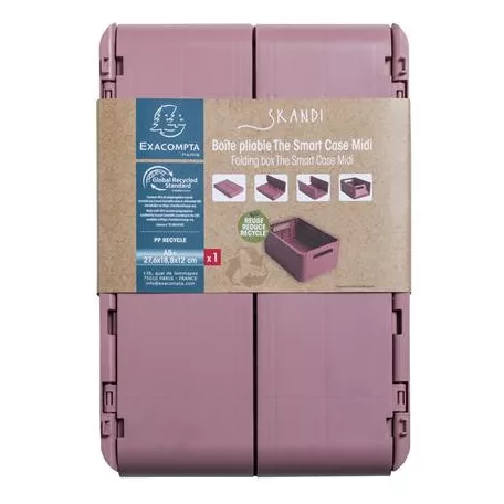 EXACOMPTA Tárolódoboz, A5+, összecsukható, EXACOMPTA "Skandi", rózsaszín