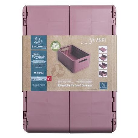 EXACOMPTA Tárolódoboz, A4+, összecsukható, EXACOMPTA "Skandi", rózsaszín