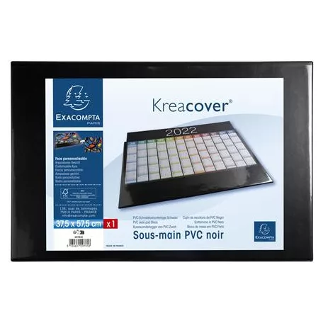 EXACOMPTA Könyökalátét, PVC, 375x575 mm, EXACOMPTA "KreaCover®", fekete