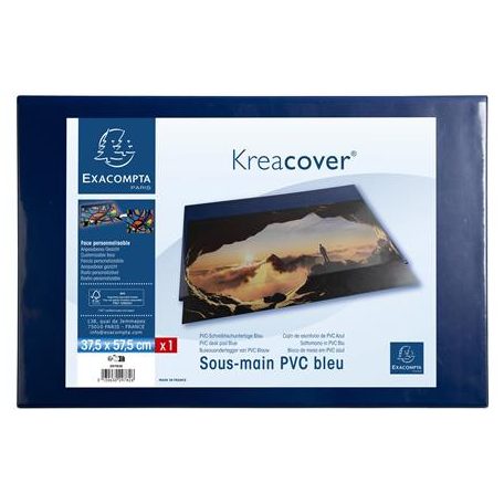 EXACOMPTA Könyökalátét, PVC, 375x575 mm, EXACOMPTA "KreaCover®", kék