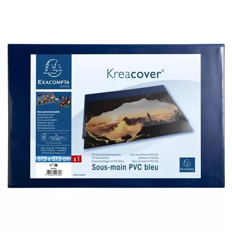 EXACOMPTA Könyökalátét, PVC, 375x575 mm, EXACOMPTA "KreaCover®", kék