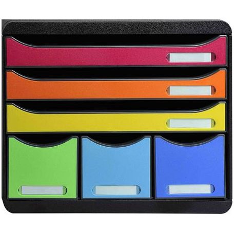 EXACOMPTA Irattároló, műanyag, 6 fiókos, EXACOMPTA "Store-Box Maxi Iderama®"