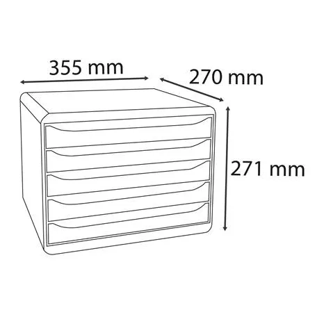 EXACOMPTA Irattároló, műanyag, 5 fiókos, EXACOMPTA "Big-Box Plus Horizon Iderama"