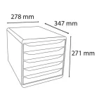 EXACOMPTA Irattároló, műanyag, 5 fiókos, EXACOMPTA "Big-Box Plus Skandi Iderama"