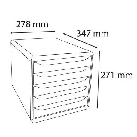 EXACOMPTA Irattároló, műanyag, 5 fiókos, EXACOMPTA "Big-Box Plus Skandi Iderama"