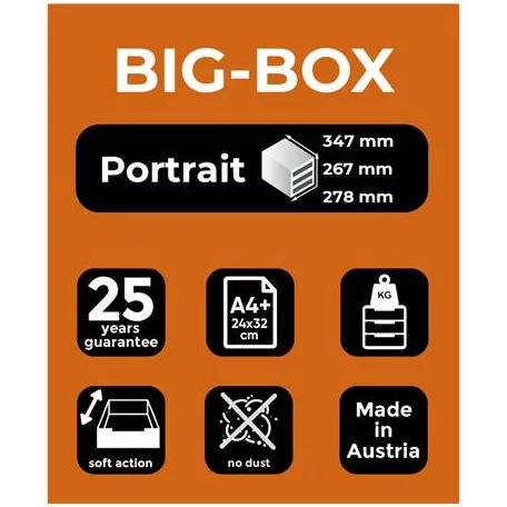 EXACOMPTA Irattároló, műanyag, 4 fiókos, EXACOMPTA "Big-Box Office", szürke
