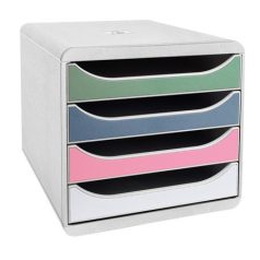   EXACOMPTA Irattároló, műanyag, 4 fiókos, EXACOMPTA "Big-Box Plus AutentiK"