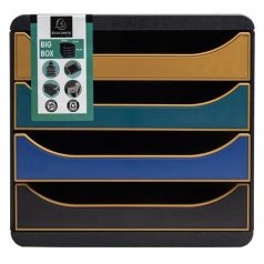   EXACOMPTA Irattároló, műanyag, 4 fiókos, EXACOMPTA "Big-Box Neo Deco"