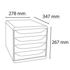 EXACOMPTA Irattároló, műanyag, 4 fiókos, EXACOMPTA "Big-Box Neo Deco"