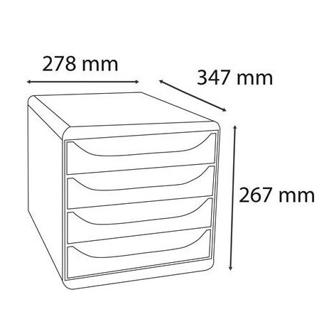 EXACOMPTA Irattároló, műanyag, 4 fiókos, EXACOMPTA "Big-Box Neo Deco"