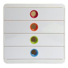   EXACOMPTA Irattároló, műanyag, 4 fiókos, EXACOMPTA "Pop-Box", fehér