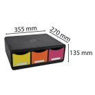 EXACOMPTA Irattároló, műanyag, 3 fiókos, EXACOMPTA "Iderama® "Toolbox", fekete