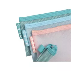   EXACOMPTA Rendszerező tasak, cipzáras, hálós, A6, EXACOMPTA "Chromaline Pastel", vegyes színek