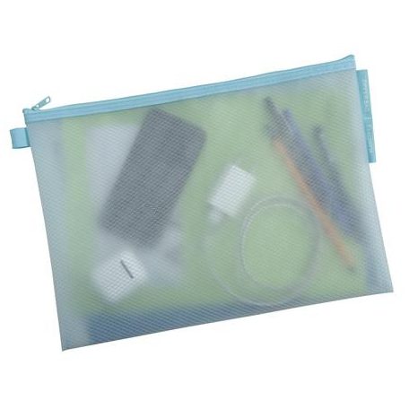 EXACOMPTA Rendszerező tasak, cipzáras, hálós, A4, EXACOMPTA "Chromaline Pastel", vegyes színek