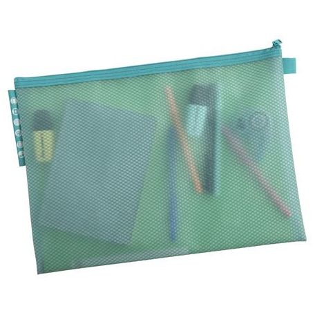 EXACOMPTA Rendszerező tasak, cipzáras, hálós, A4, EXACOMPTA "Chromaline Pastel", vegyes színek