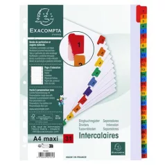 EXACOMPTA Regiszter, karton, A4+, 1-31, EXACOMPTA, fehér
