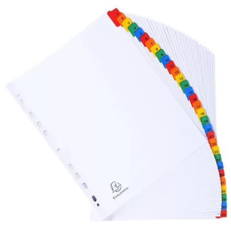 EXACOMPTA Regiszter, karton, A4+, 1-31, EXACOMPTA, fehér