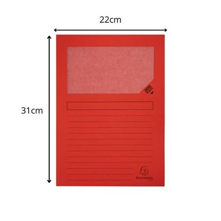 EXACOMPTA Mappa, ablakos, karton, EXACOMPTA "Forever®", piros