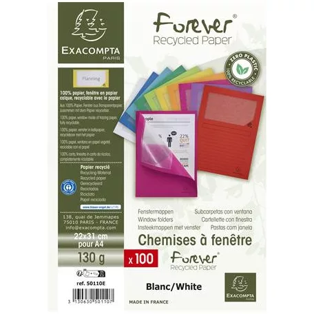 EXACOMPTA Mappa, ablakos, karton, EXACOMPTA "Forever®", fehér
