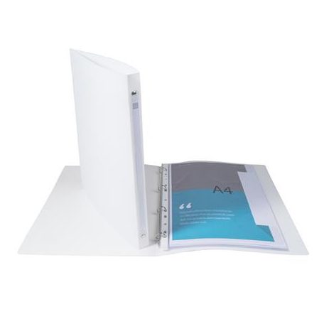 EXACOMPTA Gyűrűs könyv, 4 gyűrű, 20 mm, A4, PP, címkével, EXACOMPTA, fehér