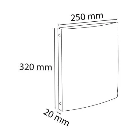 EXACOMPTA Gyűrűs könyv, 4 gyűrű, 20 mm, A4, PP, címkével, EXACOMPTA, fekete